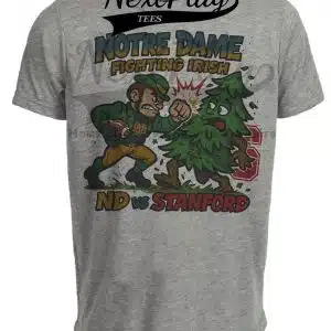 Notre Dame Fighting Irish vs. Stanford Cardinal Retro Rivals Football Artwork Heather Gray Sublimated T-Shirt