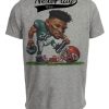 Philadelphia Eagles Saquon vs. Kansas City Chiefs Mahomes Exclusive Retro Rivalries Football Super Bowl Stomp Artwork Heather Gray Sublimated T-Shirt