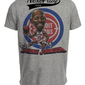 Detroit Pistons Vinnie Johnson Bad Boys Exclusive Retro Basketball 1989 Artwork Heather Gray Sublimated T-Shirt