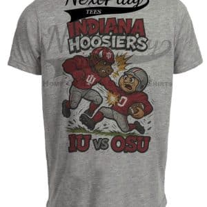 Indiana Hoosiers vs. Ohio State Buckeyes Retro Rivals Football Artwork Heather Gray Sublimated T-Shirt