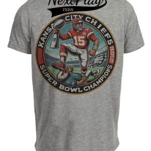 Kansas City Chiefs vs. Philadelphia Eagles Exclusive Retro Rivalries Football Super Bowl Champs Artwork Heather Gray Sublimated T-Shirt