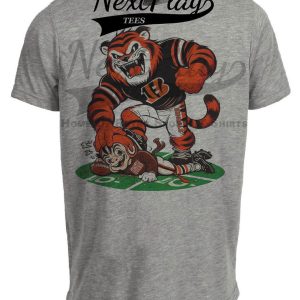 Cincinnati Bengals vs. Cleveland Browns Exclusive Retro Rivals Football Artwork Heather Gray Sublimated T-Shirt