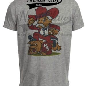 Ole Miss Rebels vs. Mississippi State Bulldogs Retro Rivals Week Football Artwork Heather Gray Sublimated T-Shirt