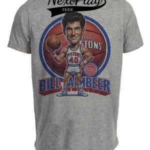 Detroit Pistons Bill Laimbeer Bad Boys Exclusive Retro Basketball 1989 Artwork Heather Gray Sublimated T-Shirt