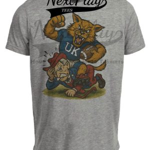 Kentucky Wildcats vs. Mississippi Ole Miss Rebels Exclusive Retro Rivals Football Artwork Heather Gray Sublimated T-Shirt