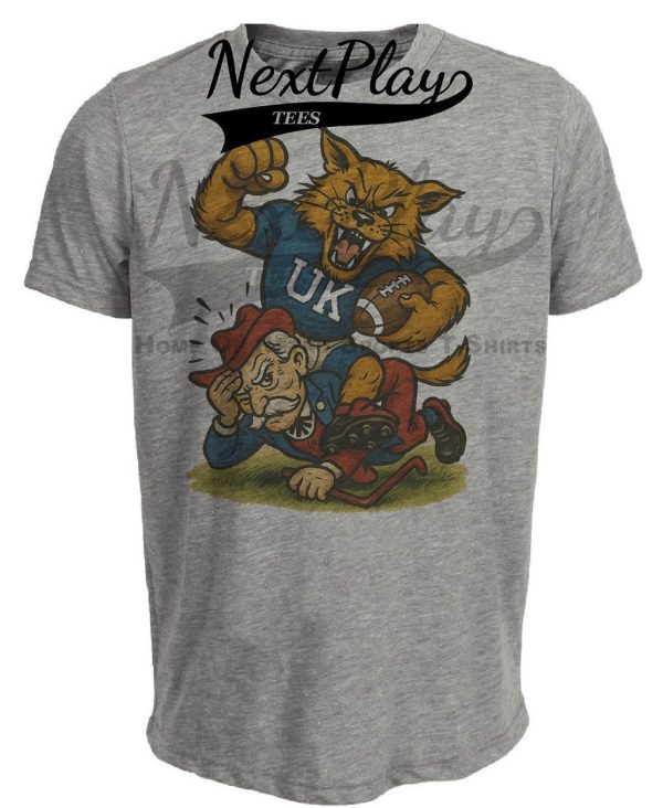 Kentucky Wildcats vs. Mississippi Ole Miss Rebels Exclusive Retro Rivals Football Artwork Heather Gray Sublimated T-Shirt