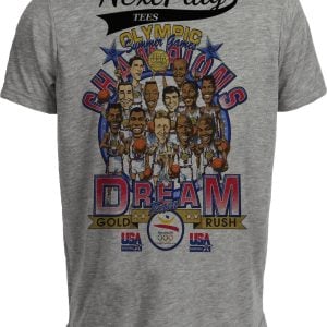 USA Olympics Dream Team Barcelona 1992 Gold Retro Basketball Gray Sublimated T-Shirt