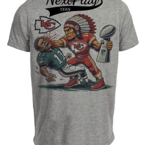 Kansas City Chiefs vs. Philadelphia Eagles Exclusive Retro Rivalries Football Super Bowl Champions Artwork Heather Gray Sublimated T-Shirt