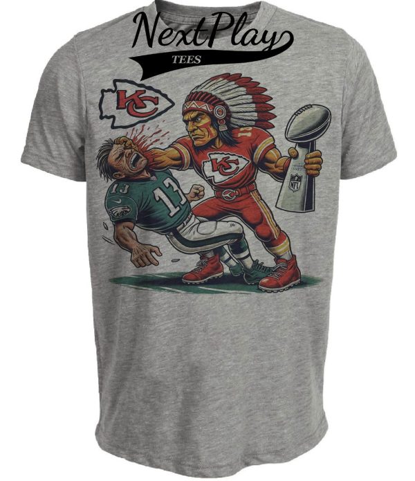 Kansas City Chiefs vs. Philadelphia Eagles Exclusive Retro Rivalries Football Super Bowl Champions Artwork Heather Gray Sublimated T-Shirt