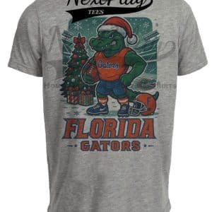 Florida Gators Holiday Exclusive Retro Football Artwork Heather Gray Sublimated T-Shirt