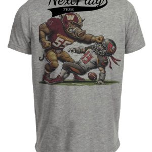 Washington Commanders vs. Tampa Bay Buccaneers Exclusive Retro Rivalries Football Artwork Heather Gray Sublimated T-Shirt