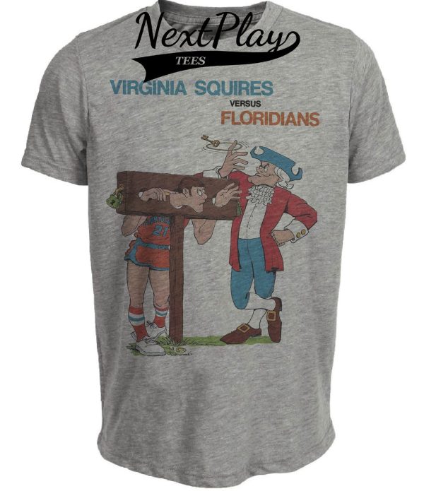 Virginia Squires vs. Floridians Retro Rivalries ABA Basketball 1971 Artwork Heather Gray Sublimated T-Shirt