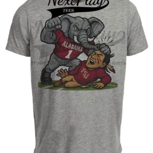 Alabama Crimson Tide vs. Florida State Seminoles Exclusive Retro Rivals Football Artwork Heather Gray Sublimated T-Shirt