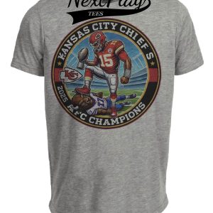 Kansas City Chiefs vs. Buffalo Bills Exclusive Retro Rivalries Conference Champs Football Artwork Heather Gray Sublimated T-Shirt
