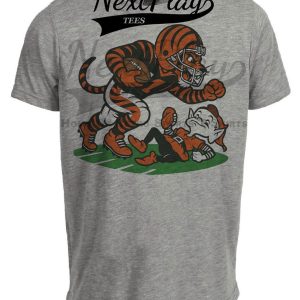 Cincinnati Bengals vs. Cleveland Browns Exclusive Retro Rivalries Football Artwork Heather Gray Sublimated T-Shirt