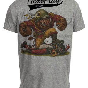 Washington Redskins vs. Atlanta Falcons Exclusive Retro Rivals Football Artwork Heather Gray Sublimated T-Shirt