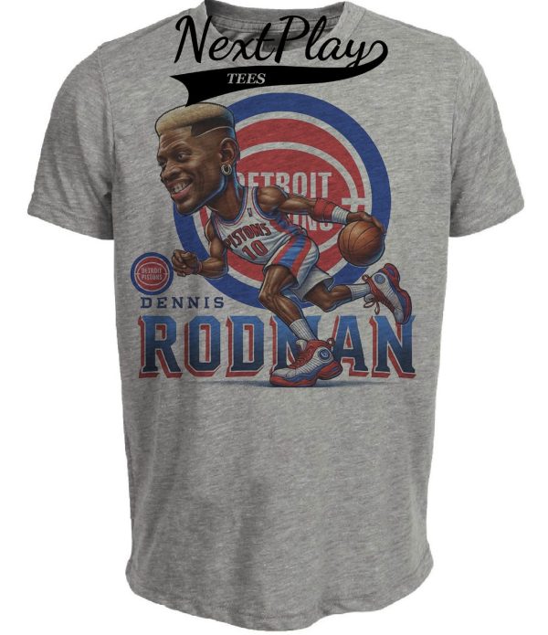 Detroit Pistons Dennis Rodman Bad Boys Exclusive Retro Basketball 1988 Artwork Heather Gray Sublimated T-Shirt