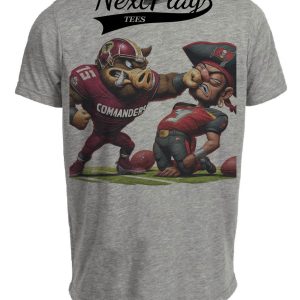 Washington Commanders vs. Tampa Bay Buccaneers Exclusive Retro Rivalries KO Football Artwork Heather Gray Sublimated T-Shirt