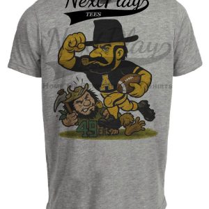 Appalachian State Mountaineers vs. Charlotte 49ers Exclusive Retro Rivals Football Artwork Heather Gray Sublimated T-Shirt