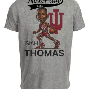 Indiana Hoosiers Isiah Thomas Exclusive Retro Basketball 1983 Artwork Heather Gray Sublimated T-Shirt