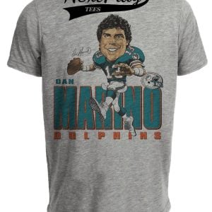 Miami Dolphins Dan Marino Retro Football 1990 Gray Sublimated T-Shirt