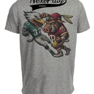 Washington Redskins vs. Philadelphia Eagles Exclusive Retro Rivalries Playoff Football Artwork Heather Gray Sublimated T-Shirt