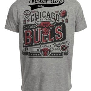 Chicago Bulls Exclusive Retro Pro Basketball Artwork Heather Gray Sublimated T-Shirt