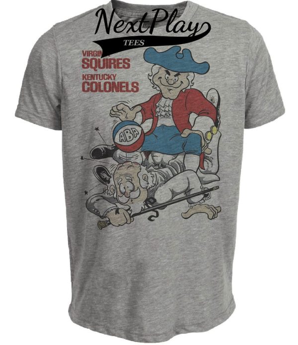 Virginia Squires vs. Kentucky Colonels Retro Rivalries ABA Basketball 1971 Artwork Heather Gray Sublimated T-Shirt