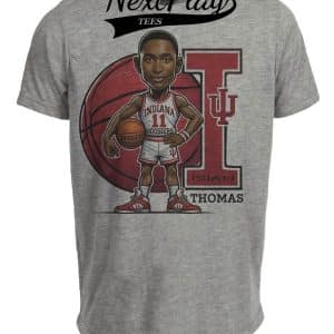 Indiana Hoosiers Isiah Thomas Exclusive Retro Basketball 1984 Artwork Heather Gray Sublimated T-Shirt