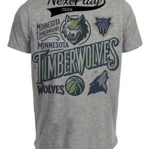Minnesota Timberwolves Exclusive Retro Pro Basketball Artwork Heather Gray Sublimated T-Shirt
