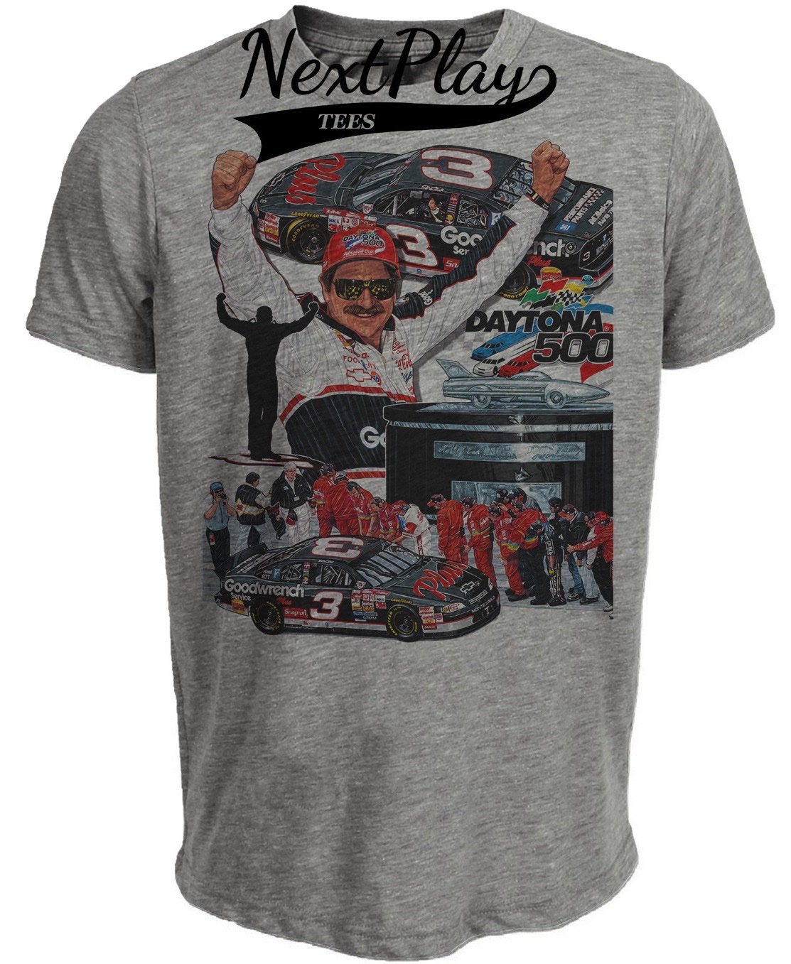 Dale Earnhardt Champion Retro Racing Gray Sublimated T-Shirt