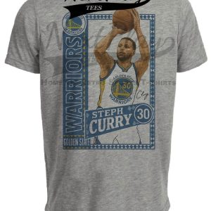 Golden State Warriors Steph Curry Exclusive Retro Basketball 2012 Artwork Heather Gray Sublimated T-Shirt
