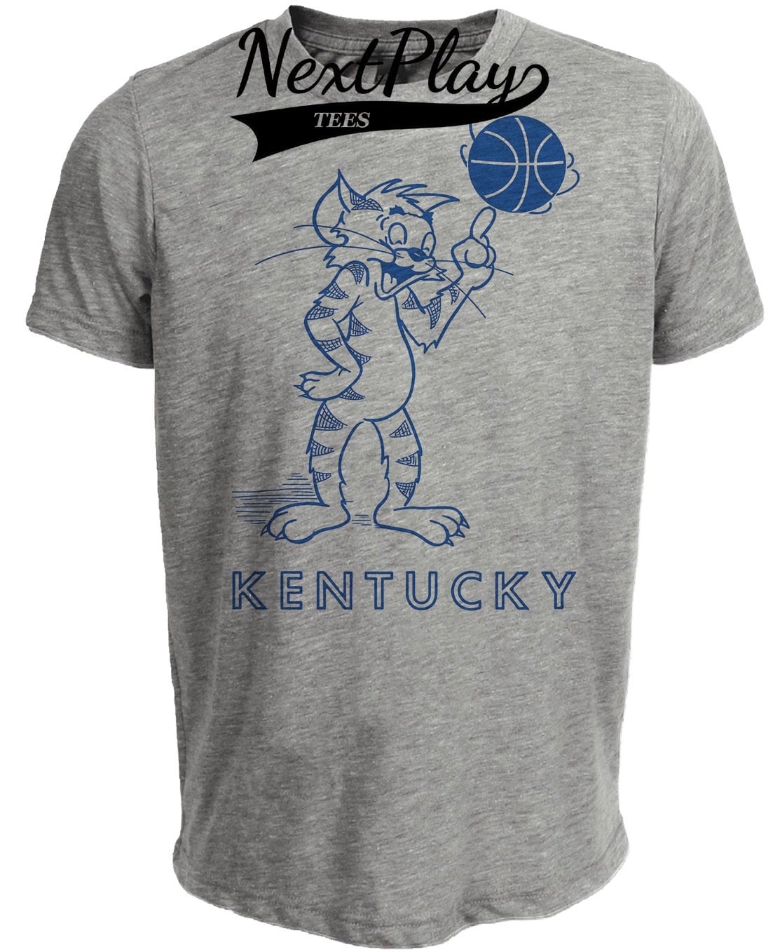 Kentucky Wildcats Retro Basketball 1961 Artwork Heather Gray Sublimated T-Shirt