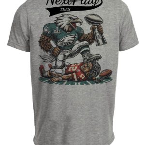 Philadelphia Eagles vs. Kansas City Chiefs Exclusive Retro Rivalries Football Super Bowl Champs Artwork Heather Gray Sublimated T-Shirt