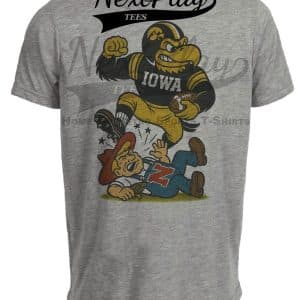 Iowa Hawkeyes vs. Nebraska Cornhuskers Retro Rivals Week Football Artwork Heather Gray Sublimated T-Shirt