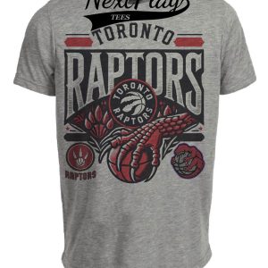 Toronto Raptors Exclusive Retro Pro Basketball Claw Artwork Heather Gray Sublimated T-Shirt