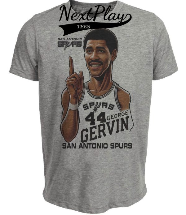 San Antonio Spurs George Gervin Exclusive Retro Basketball 1975 Artwork Heather Gray Sublimated T-Shirt