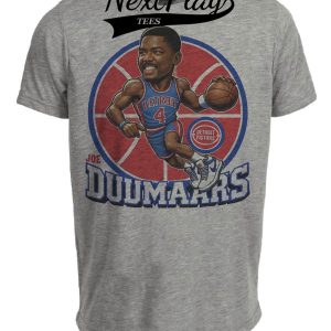 Detroit Pistons Joe Dumars Duumaars Exclusive Retro Basketball Artwork Heather Gray Sublimated T-Shirt