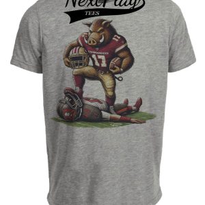 Washington Commanders vs. Tampa Bay Buccaneers Exclusive Retro Rivalries Football Stomp Artwork Heather Gray Sublimated T-Shirt