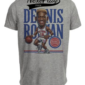 Detroit Pistons Dennis Rodman Bad Boys Exclusive Retro Basketball 1989 Artwork Heather Gray Sublimated T-Shirt