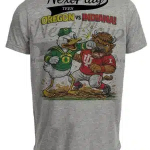 Oregon Ducks vs. Indiana Hoosiers Playoff Rivals Football Gray Sublimated T-Shirt