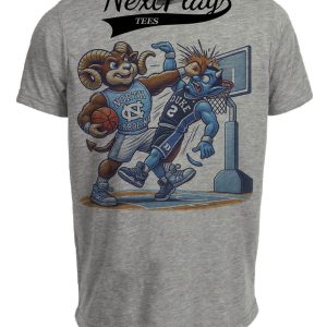 North Carolina Tar Heels vs. Duke Blue Devils Exclusive Retro Rivalries Basketball KO Artwork Heather Gray Sublimated T-Shirt