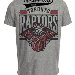 Toronto Raptors Exclusive Retro Montage Basketball Artwork Heather Gray Sublimated T-Shirt