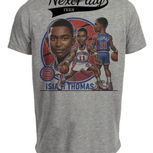 Detroit Pistons Isiah Thomas Bad Boys Exclusive Retro Basketball 1989 Artwork Heather Gray Sublimated T-Shirt