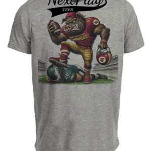 Washington Commanders vs. Philadelphia Eagles Exclusive Retro Rivalries Football Stomp Artwork Heather Gray Sublimated T-Shirt