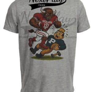 Indiana Hoosiers vs. Purdue Boilermakers Retro Rivals Week Football Artwork Heather Gray Sublimated T-Shirt