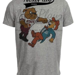 Mississippi State Bulldogs vs. Ole Miss Rebels Retro Rivals Week Football Artwork Heather Gray Sublimated T-Shirt