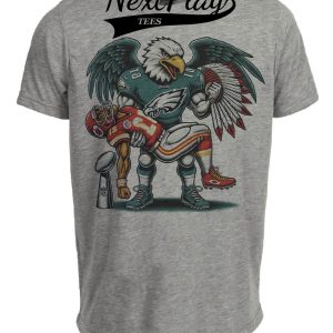 Philadelphia Eagles vs. Kansas City Chiefs Exclusive Retro Rivalries Football Champs Artwork Heather Gray Sublimated T-Shirt