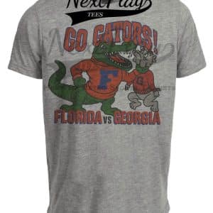 Florida Gators vs. Georgia Bulldogs Retro Rivals Choke Mascot Artwork Heather Gray Sublimated T-Shirt