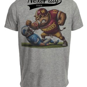 Washington Commanders vs. Detroit Lions Exclusive Retro Rivalries Playoff Football Artwork Heather Gray Sublimated T-Shirt